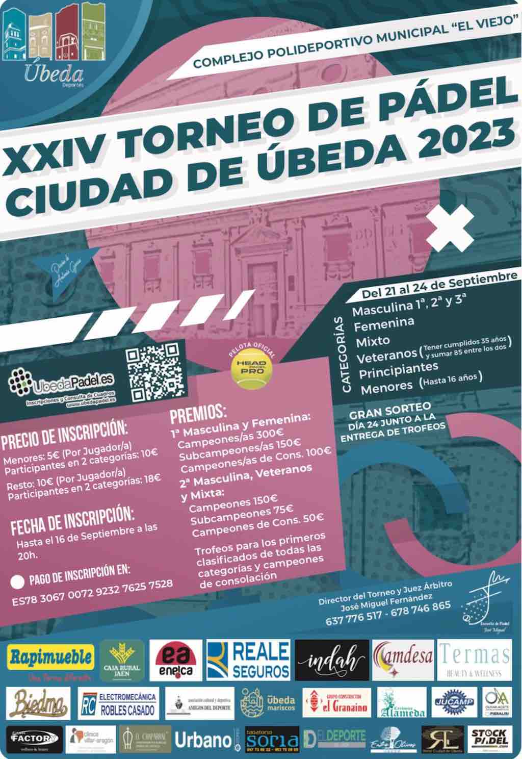 Cartel Torneo padel Ciudad de Ubeda XXIV Torneo de pádel “CIUDAD DE ÚBEDA 2023”